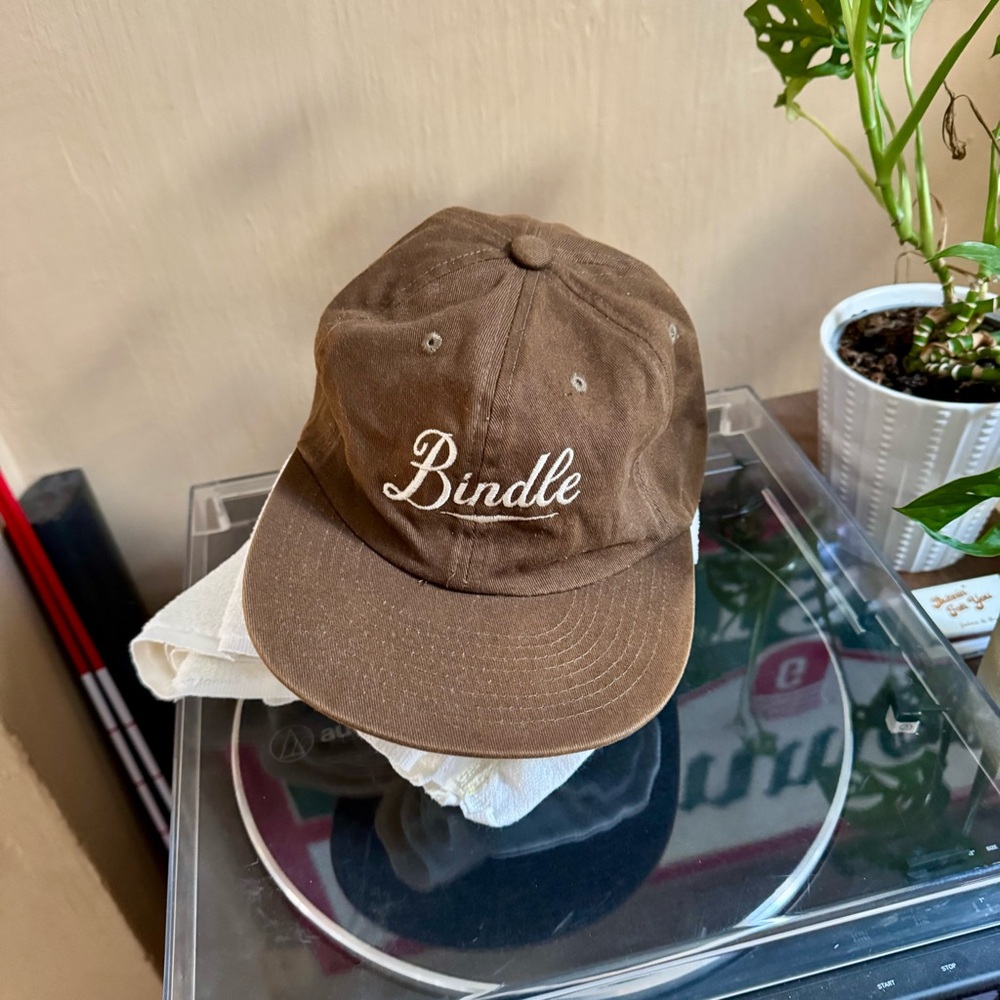 WELD MFG low crown hat, embroidered with the word “Bindle”